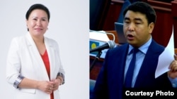 Токтобүбү Оргалча жана Жанар Акаев. Коллаж.