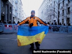 Сергій Нужненко під час Революції гідності у 2013 році, Київ
