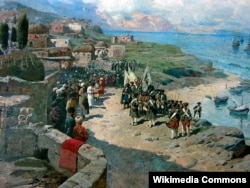 Франц Рубо, вступ Петра І до Тарки в 1722 році