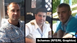 Зліва направо: штурман корабля Олексій Високін, командир корабля Станіслав Беззубкін, бортінженер Андрій Пілуєв