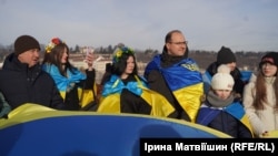 Українці у Чехії відзначили День соборності України, Прага, Чехія, 21 січня 2023 рік