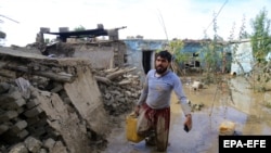 آرشیف - خسارات بجا مانده از سیلاب ها در یکی از ولایات افغانستان.