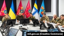 Представники України під час онлайн засідання Контактної групи з питань оборони України у форматі «Рамштайн». Київ, 14 лютого 2024 р