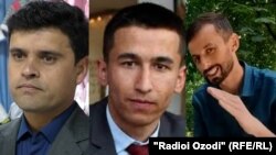 Осужденные таджикские журналисты Завкибек Саидамини, Абдулло Гурбати и Далер Имомали