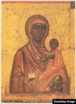 Икона Богоматери Одигитрии, позже названной Богородицей Торопецкой