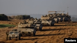 تانک های نیروهای اسرائیلی در بخشی از شهر غزه 