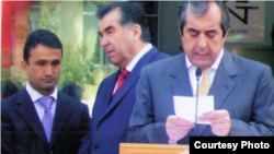 Зайд Саидов рядом с президентом страны и экс-мэром Душанбе 