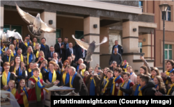 Акція на знак підтримки України у Приштині. Косово, 24 лютого 2023 року