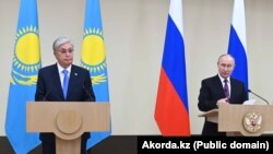 Казакстандын президенти Касым-Жомарт Токаев менен Орусиянын президенти Владимир Путин. Москва. 7-октябрь, 2023-жыл.