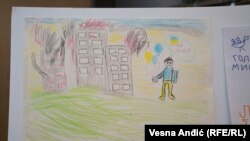 Виставка малюнків дітей з України у Белграді, Сербія, 23 серпня 2023 року