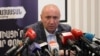 Leader of the opposition Mother Armenia party Andranik Tevanian speaks during a news conference in Yerevan, September 18, 2023.