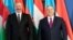 HUNGARY - Hungarian Prime Minister Viktor Orbán (r) and Azerbaijani President Ilham Aliyev at a joint press conference in Budapest on January 30, 2023. 