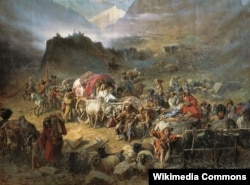 Петро Грузинський, Горці залишають аул при наближенні російських військ