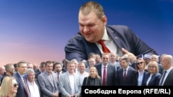 Колаж на съпредседателя на ДПС Делян Пеевски и снимка от предизборно събитие на движението.