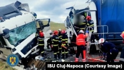 Accident între două TIR-uri, județul Cluj, 2023.