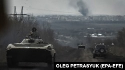 Украински военни части в района на Бахмут.