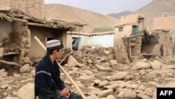 خانه های ویران شده در اثر سیلاب در ولسوالی جلریز ولایت میدان وردک