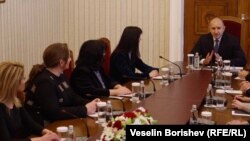 Представителките на ГЕРБ-СДС Рая Назарян, Деница Сачева, Теменужка Петкова и Мария Габриел на консултации при президента Румен Радев, 11 март 2024 г.