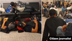 Таджикские мигранты в московском аэропорту Внуково. 27 апреля 2024 