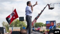 Primarul din Istanbul, Ekrem Imamoglu, la un miting (fotografie de arhivă).
