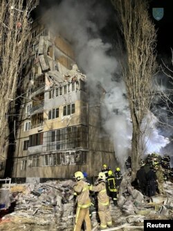 Ударената жилищна сграда в Одеса, 2 март 2024 г.