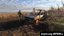 Підірваний російським FPV дроном-камікадзе автомобіль ЗСУ на Запорізькому напрямку, архівне фото