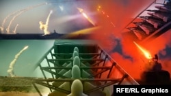 БПЛА «Шахед» и запуски ракет с российского полигона Чауда в аннексированном Крыму. Коллаж