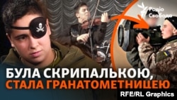 Ольга Рукавішнікова, переможниця низки музичних конкурсів. Після початку великої війни добровільно пішла на фронт і стала гранатометницею