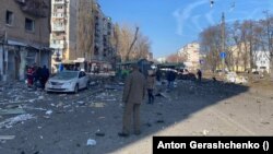 Киевта Русия ракеты бәреп төшерелгән урын