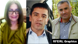 На фото осужденные активисты из ГБАО: Ульфатхоним Мамадшоева, Фаромуз Иргашев, Манучехр Холикназаров