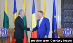 Gitanas Nausėda, președintele Lituaniei, primit de președintele Klaus Iohannis la Palatul Cotroceni.