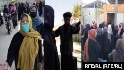 شماری از زنان کارمند وزارت مهاجرین و عودت کنندگان که گفته اند به آنها گفته شده که دیگر برای کار به این وزارت نیایند.