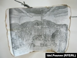 Рисунки башкортостанских художников, посвященные салаватским лагерям, с выставки "Эхо прошлого"