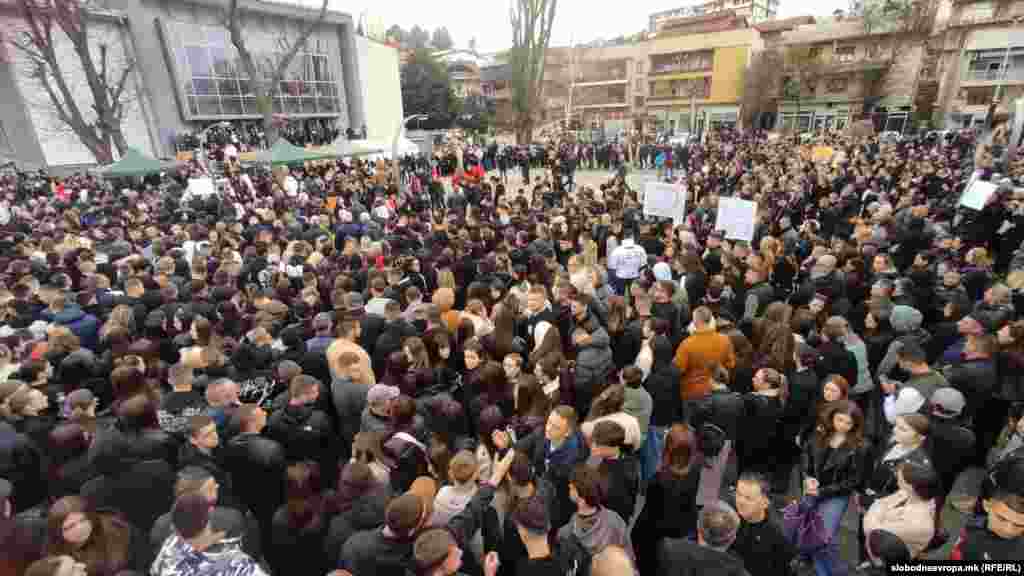 Кочани, оддавање почит на загинатите во пожарот, 17 март 2025 година