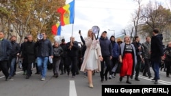 Protestul Partidului Șor din 23 octombrie în frunte Marina Tauber, vicepreședinta formațiunii. 