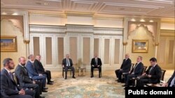 UAE- Armenian Prime Minister Nikol Pashinian and Azerbaijani President Ilham Aliyev meet in Abu Dhabi, July 10, 2025.