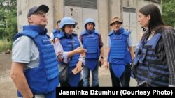 Erik Mose, Jasminka Džumhur i Pablo de Greiff, članovi komisije u prvoj posjeti Ukrajini, 12. juna 2022.