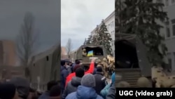 Акція протесту проти окупації в Бердянську, 28 лютого 2022 року