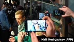 Олексій Навальний після прибуття до Москви, 17 січня 2021 року