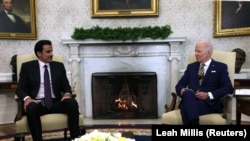 دیدار جو بایدن با امیر قطر در قصر سفید