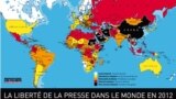 Libertatea presei în lume, studiu „Reporteri fără frontiere", ediția 2012