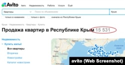 Объявления о продаже недвижимости в Крыму на российском сайте «Авито» во время полномасштабного вторжения России в Украину, 16 сентября 2022 года