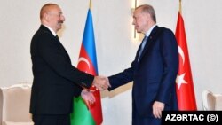 Ուզբեկստան - Թուրքիայի և Ադրբեջանի նախագահներ Ռեջեփ Էրդողանի և Իլհամ Ալիևի հանդիպումը Սամարղանդում, 15-ը սեպտեմբերի, 2022թ.