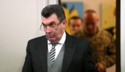 Секретар Ради національної безпеки і оборони України Олексій Данілов під час брифінгу за результатами засідання РНБО щодо ситуації на Донбасі. Київ, 18 лютого 2020 року