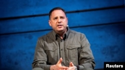 Глава Офісу президента України Андрій Єрмак виступає на саміті демократії, Копенгаген, Данія, 14 травня 2024 року