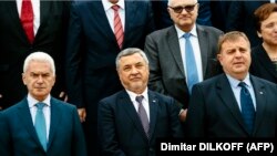 Лидерите на трите партии от "Обединени патриоти" Волен Сидеров, Валери Симеонов и Красимир Каракачанов