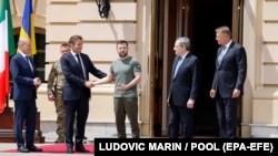 Scholz, Macron, Draghi și Iohannis - la Kiev