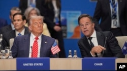 دونالد ترمپ، رئیس جمهور ایالات متحده و مارک روته، سرمنشی ناتو