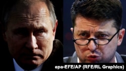 Володимир Путін (л) та Володимир Зеленський (п).(Комбіноване фото)