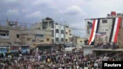 Սիրիա - Հակակառավարական ցույց Դերաա նահանգի Ջասիմ բնակավայրում, 22-ը ապրիլի, 2011թ.